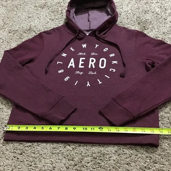Aeropostale Women's Hoodie Medium Maroon Super Soft Inside Pullover - Picture 2 of 9